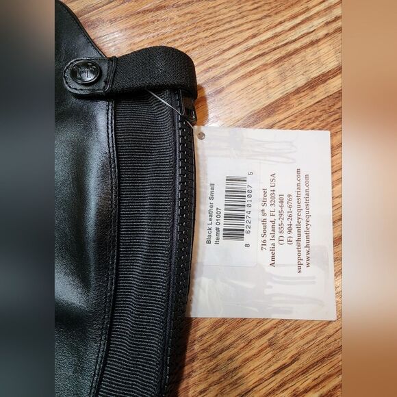NWT Black Leather Huntley Equestrian Ultra Soft Half Chaps Unisex Size Small - Picture 9 of 16